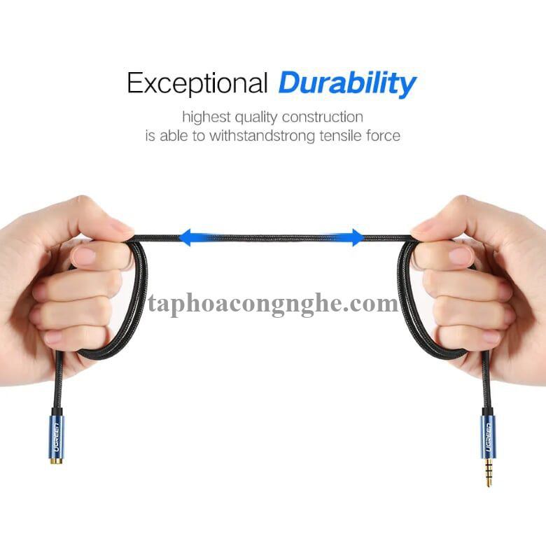 Ugreen 40672 0.5M màu Xanh Cáp âm thanh 3.5mm nối dài đầu nhôm AV118 30040672